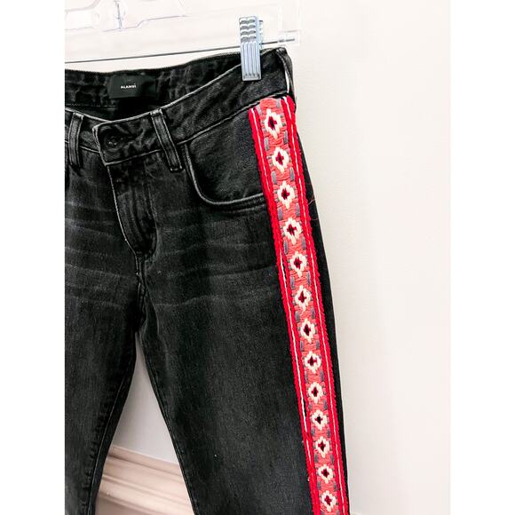Alanui Embroidered Gray Jeans Size 24 NWT - Picture 7 of 8